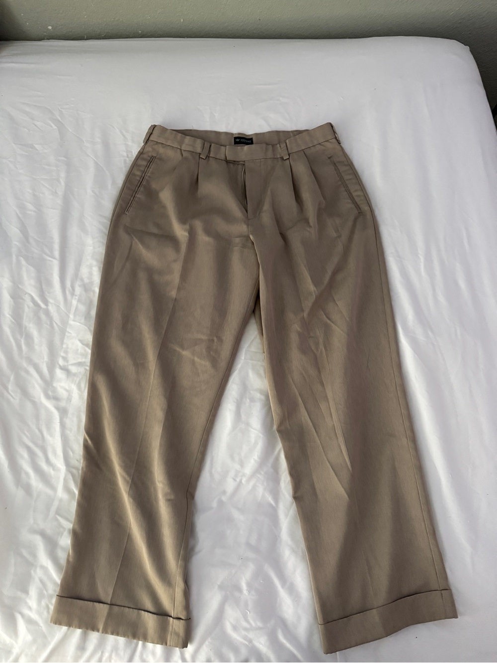 Dockers Premium Khaki Pleated Cuffed Dress Pants Men's W36 L30
